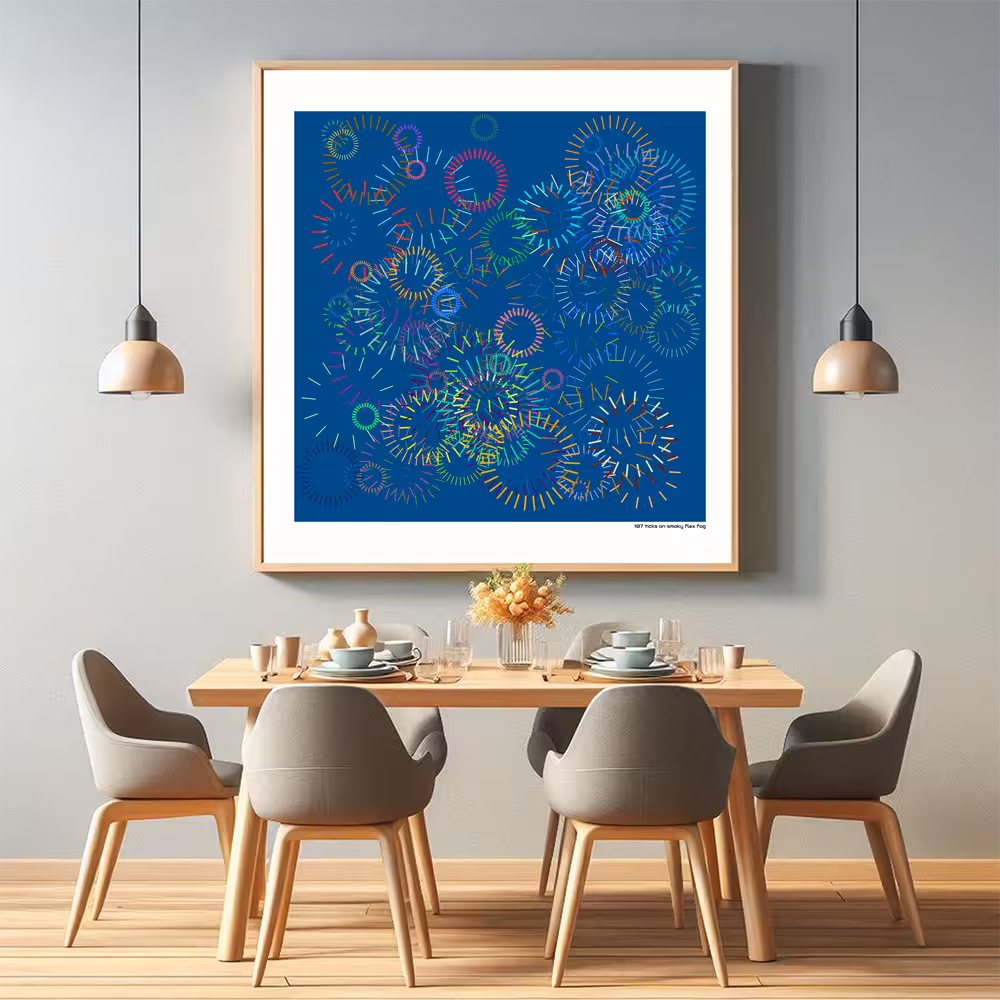 107 ticks on smoky flax fog in room setting