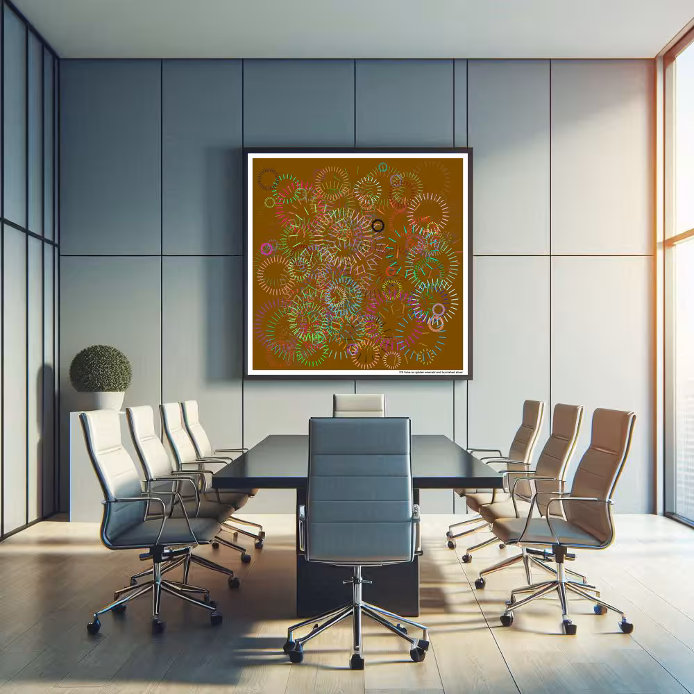 173 ticks on golden emerald and burnished silver in room setting