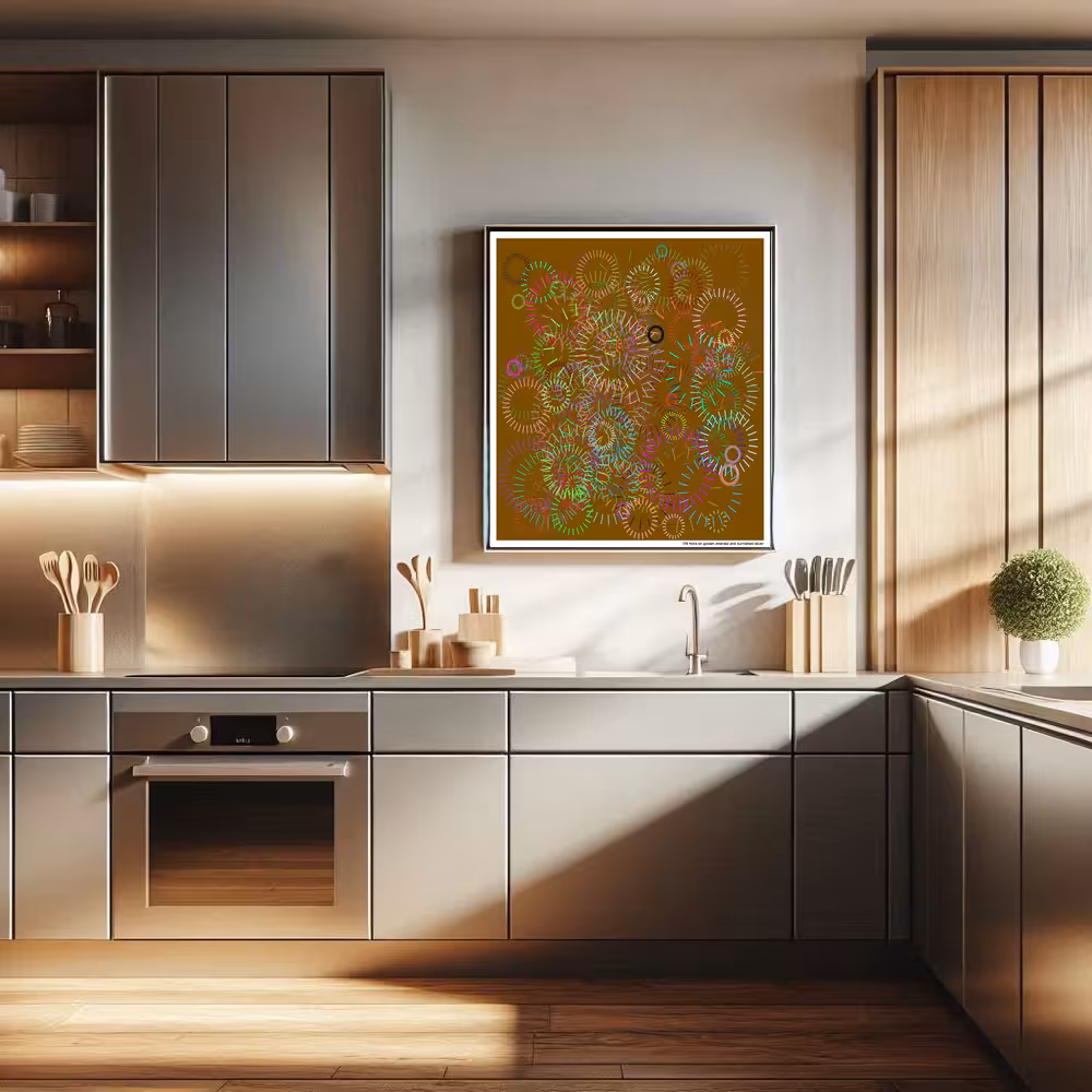 173 ticks on golden emerald and burnished silver in room setting