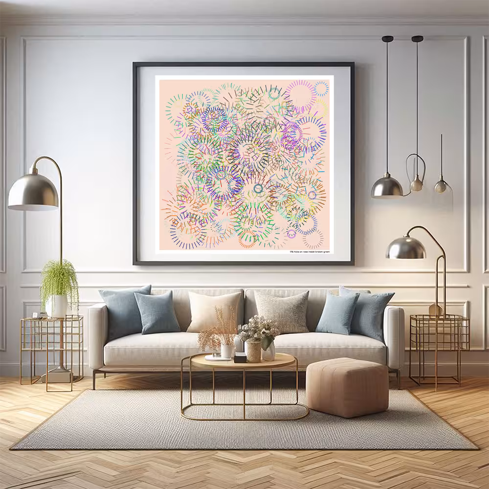 176 ticks on rose inside broken green in room setting