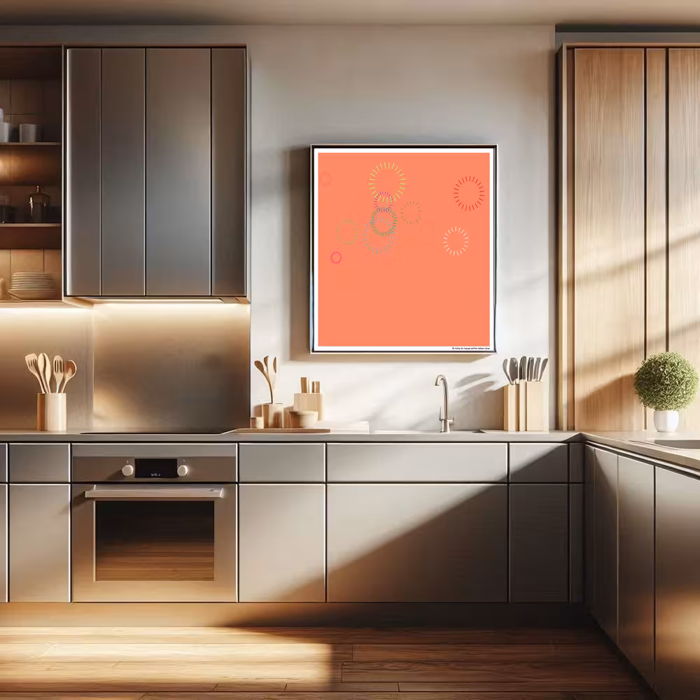 15 ticks on taupe within silken blue in room setting