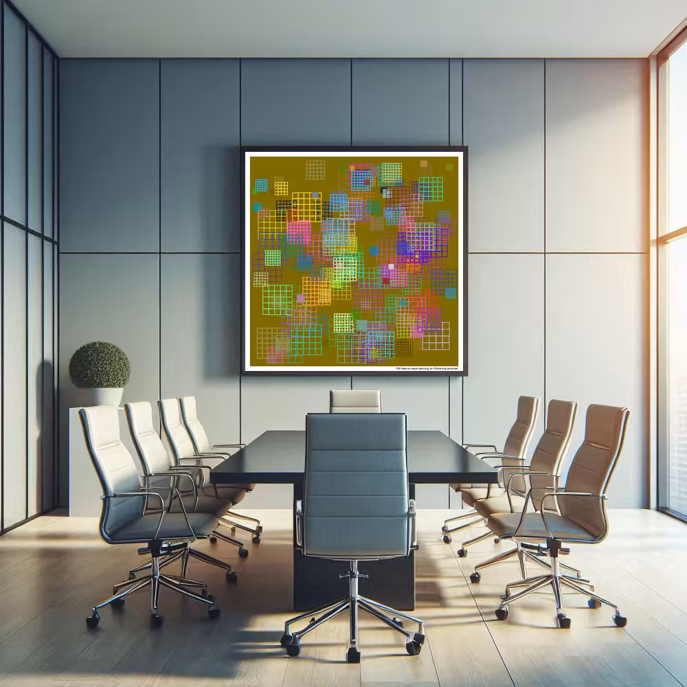 179 tiles on wave dancing on flickering lavender in room setting