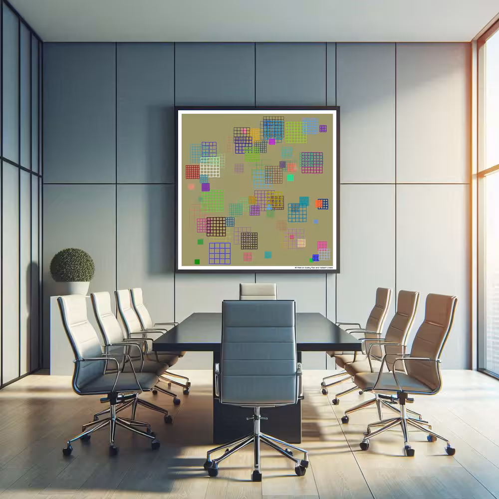 81 tiles on dusky flax and radiant cream in room setting