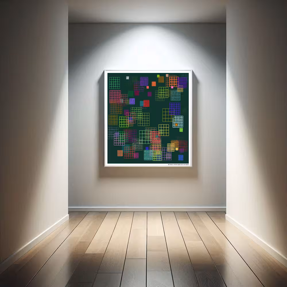 99 tiles on infinite space and vivid space in room setting