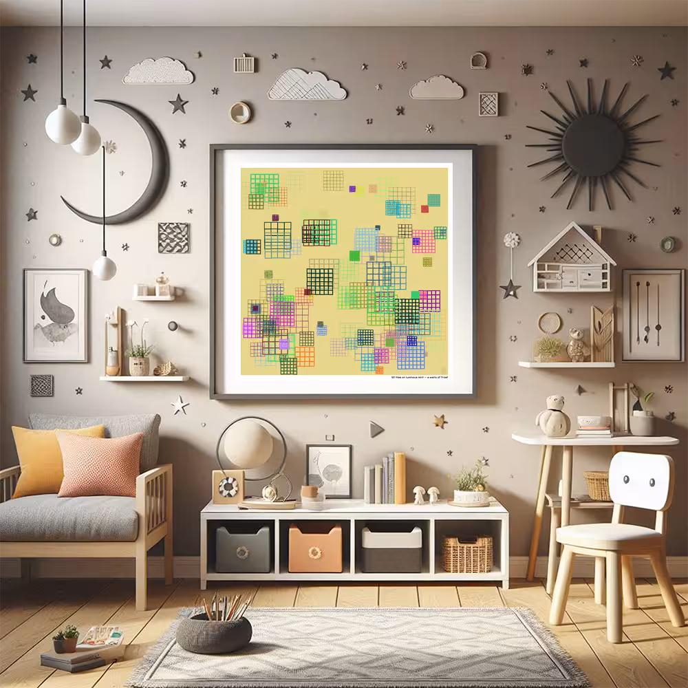 121 tiles on luminous mint — a waltz of frost in room setting