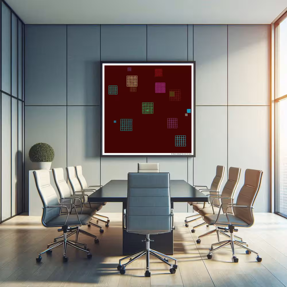 16 tiles on delicate flax and rich aqua in room setting