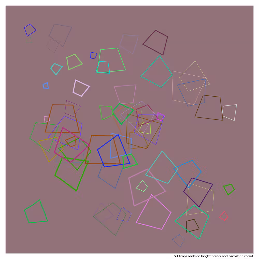 64 trapezoids on bright cream and secret of comet