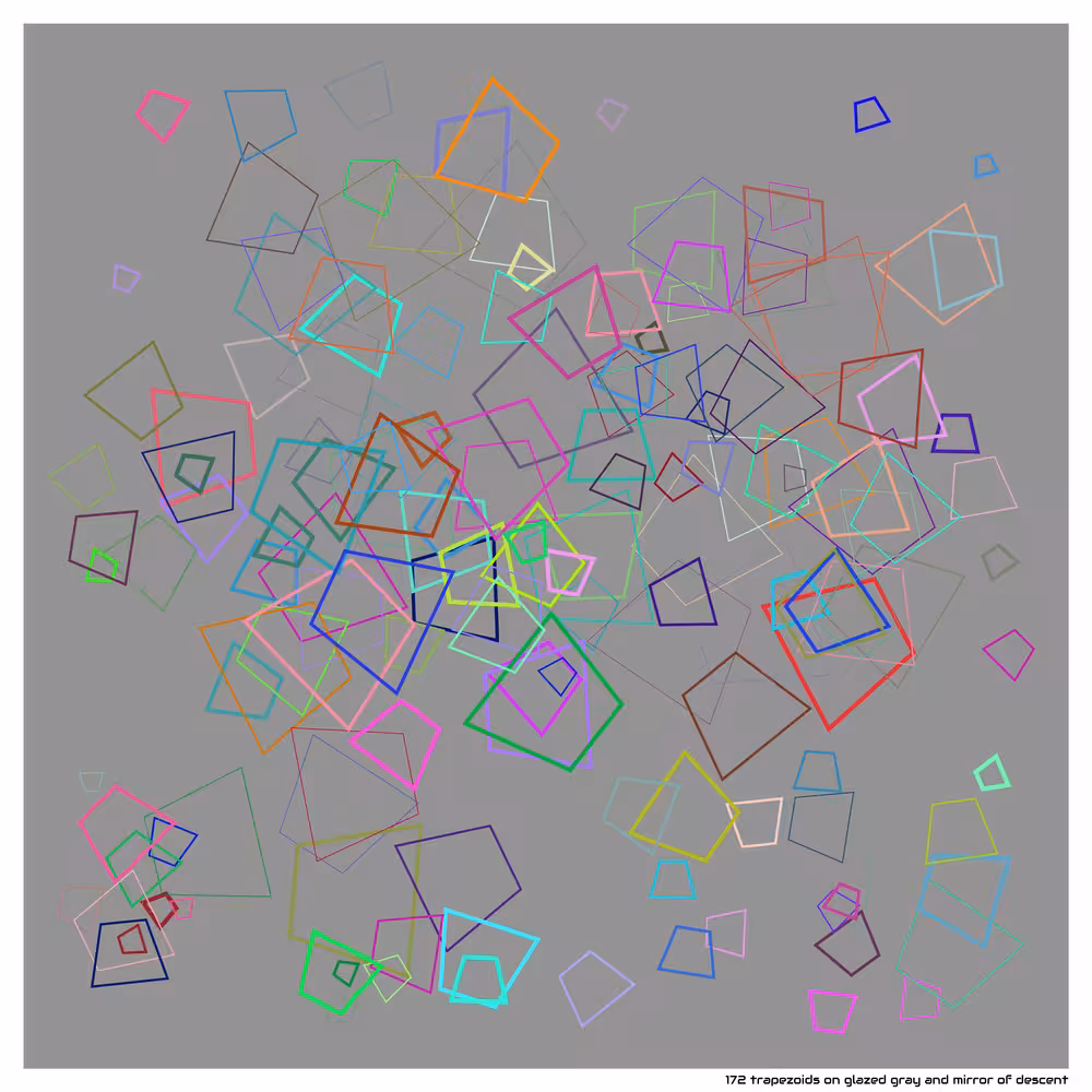 172 trapezoids on glazed gray and mirror of descent