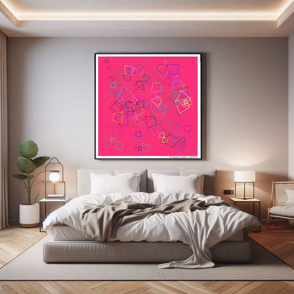 178 trapezoids on misty sky — a signal of ruin in room setting