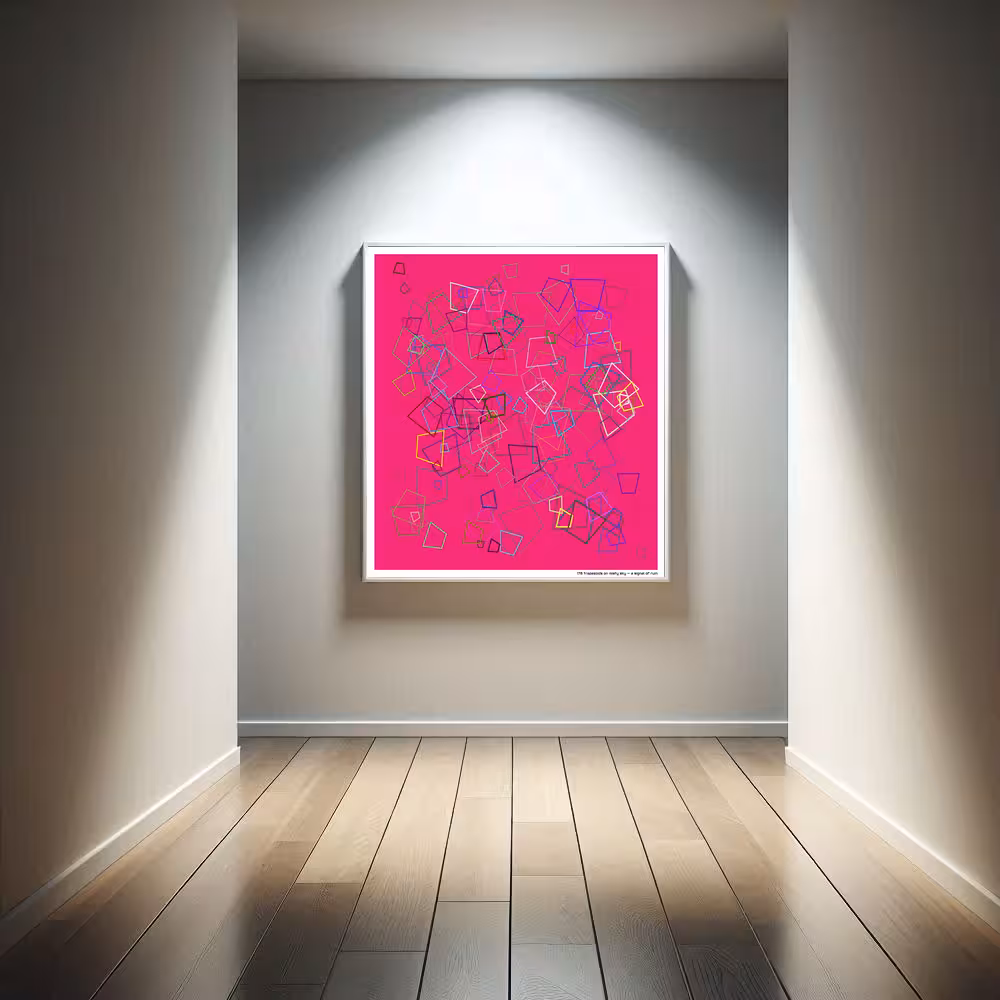 178 trapezoids on misty sky — a signal of ruin in room setting