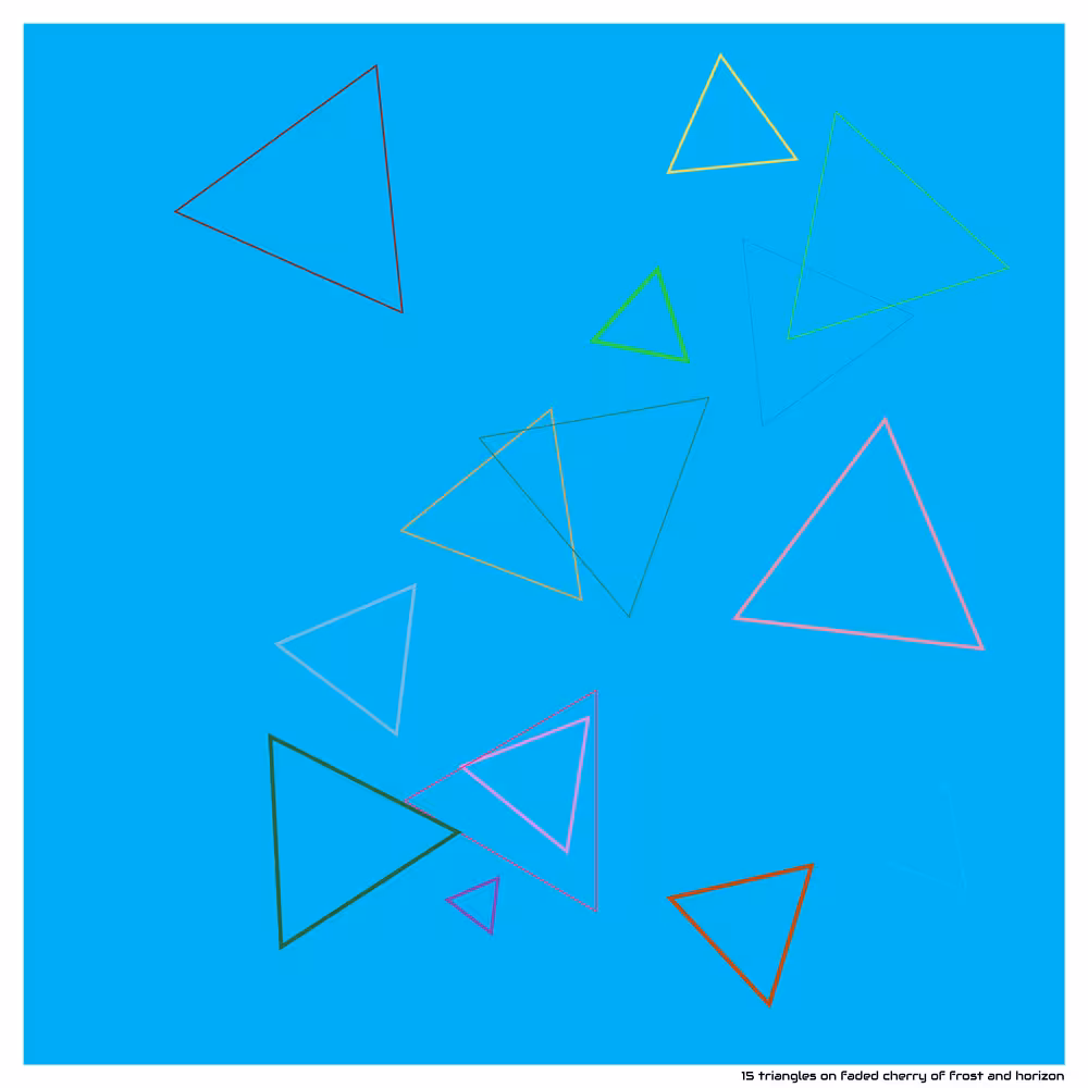 15 triangles on faded cherry of frost and horizon