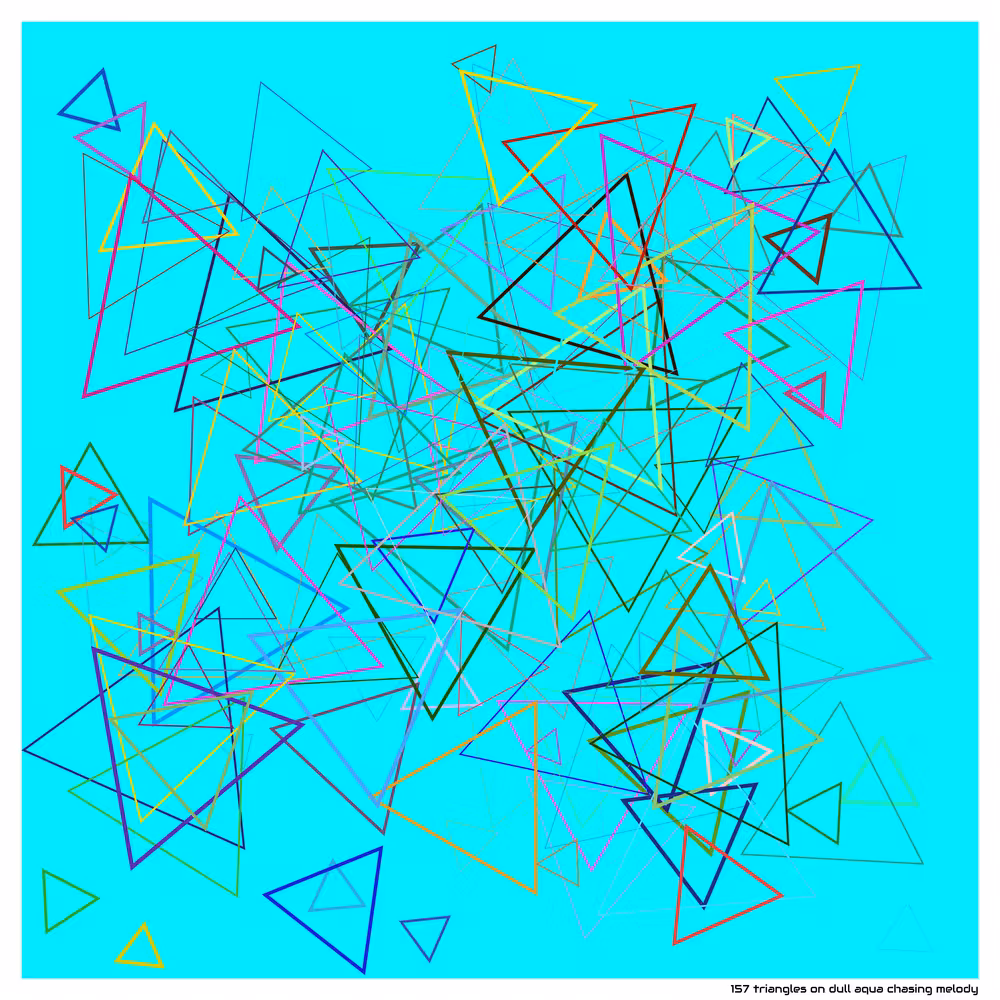 157 triangles on dull aqua chasing melody