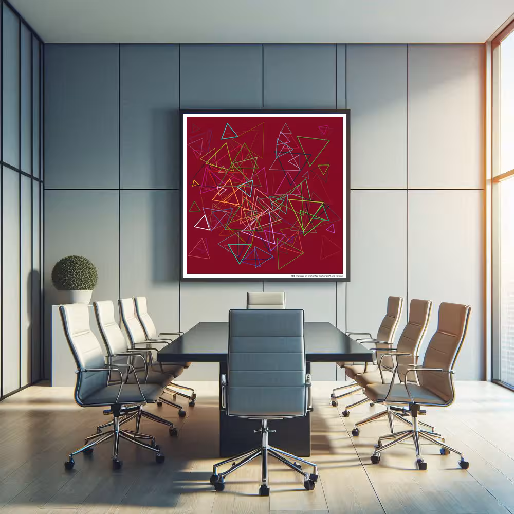 103 triangles on enchanted mist of drift and horizon in room setting