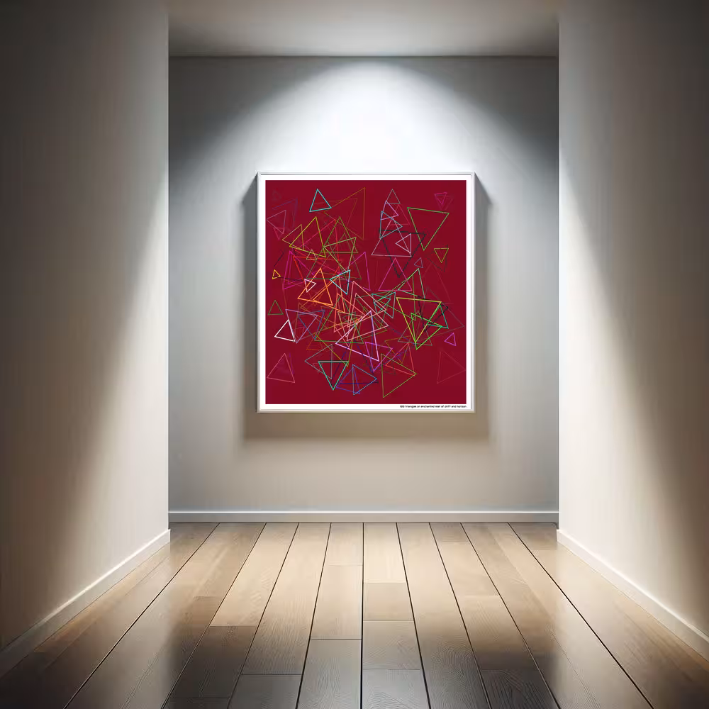 103 triangles on enchanted mist of drift and horizon in room setting