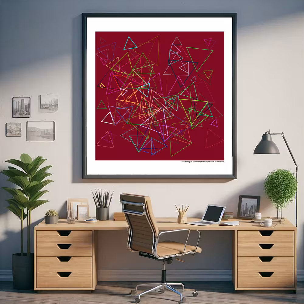 103 triangles on enchanted mist of drift and horizon in room setting