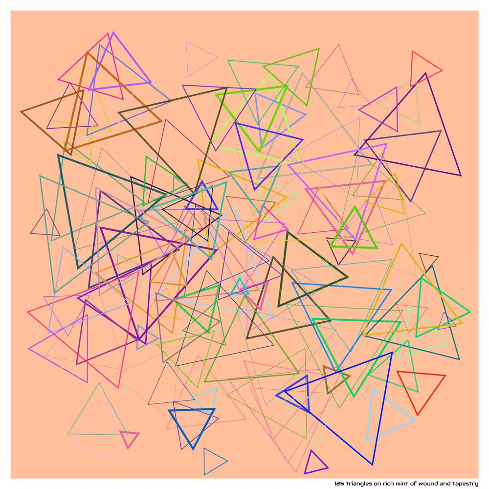 126 triangles on rich mint of wound and tapestry