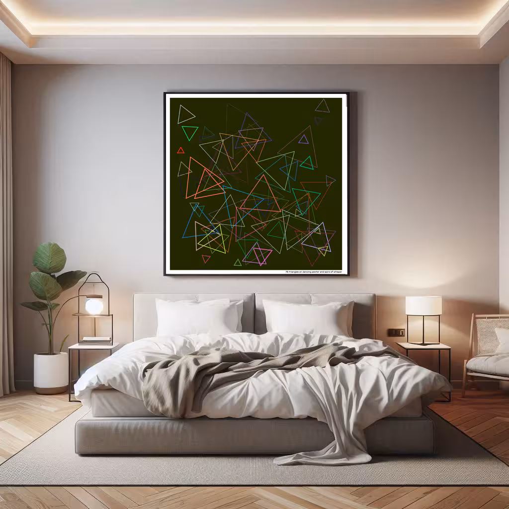 75 triangles on dancing pewter and spire of whisper in room setting