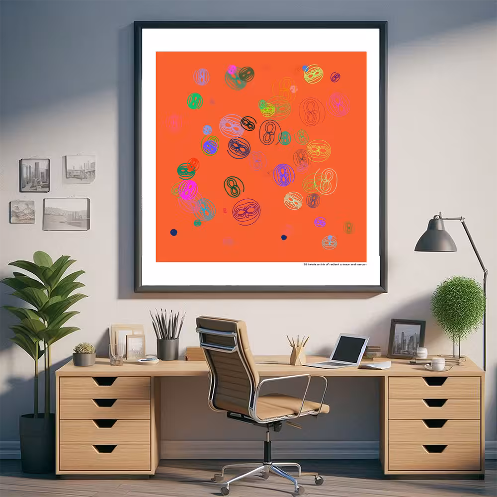 59 twists on ink of radiant crimson and maroon in room setting