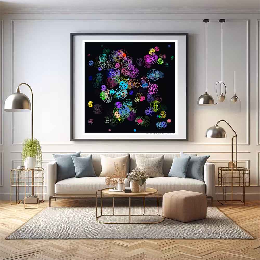 130 twists on faded black of dream and conviction in room setting