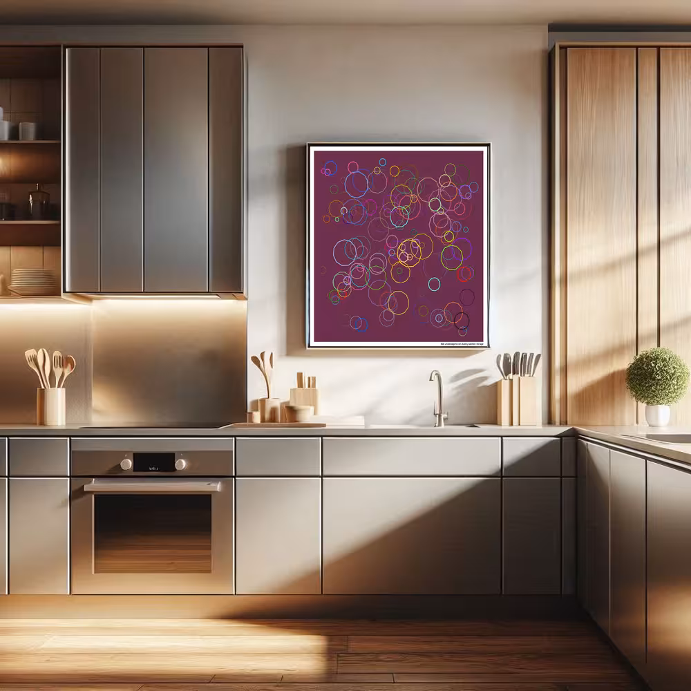 166 undecagons on dusty salmon mirage in room setting