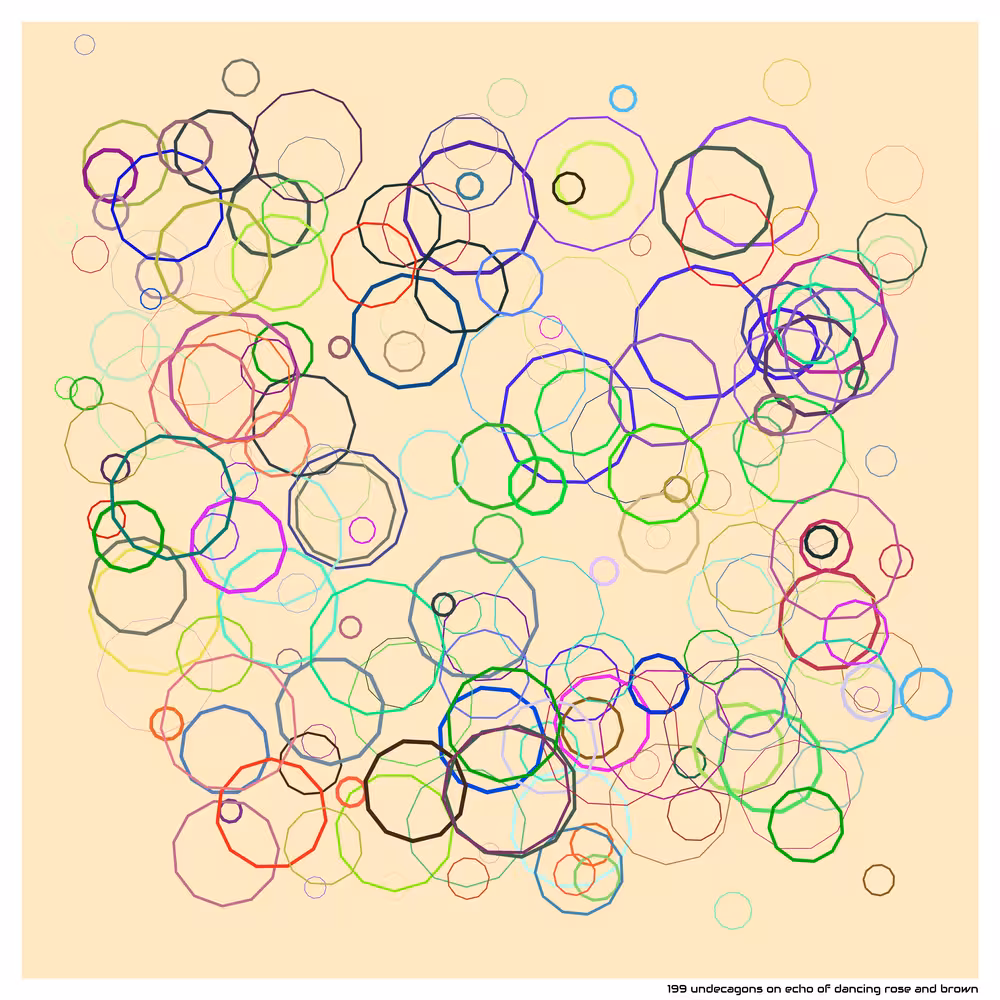 199 undecagons on echo of dancing rose and brown