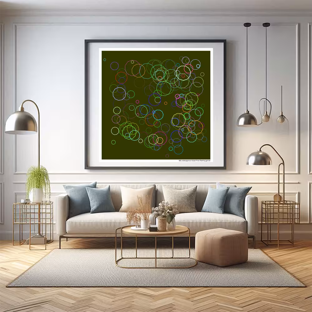 153 undecagons on blush from fleeting garnet in room setting