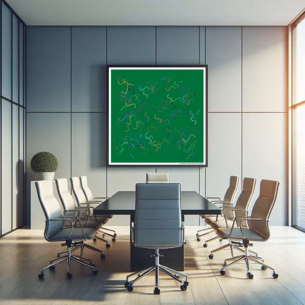 191 waves on serene sepia of the cascade in room setting