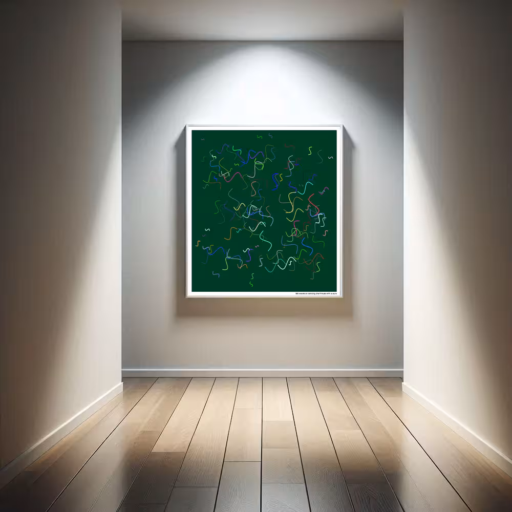 165 waves on dancing chartreuse with a aura in room setting