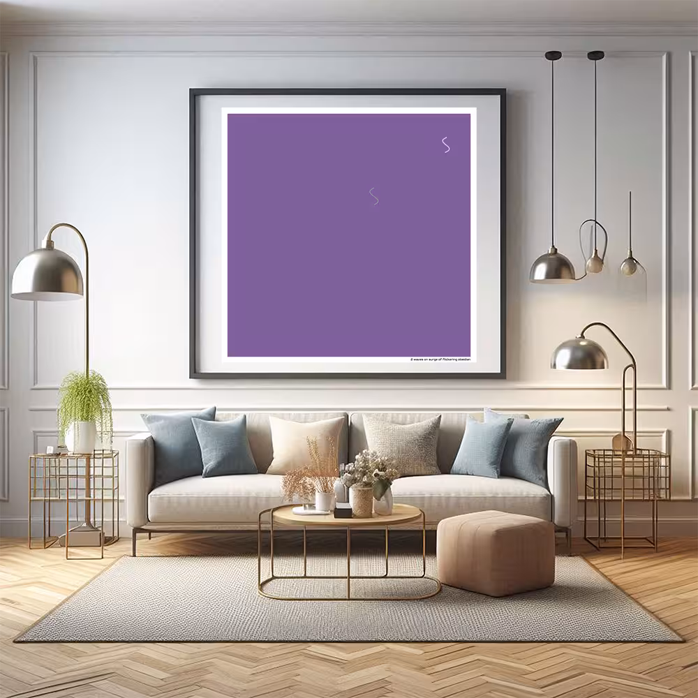 2 waves on surge of flickering obsidian in room setting