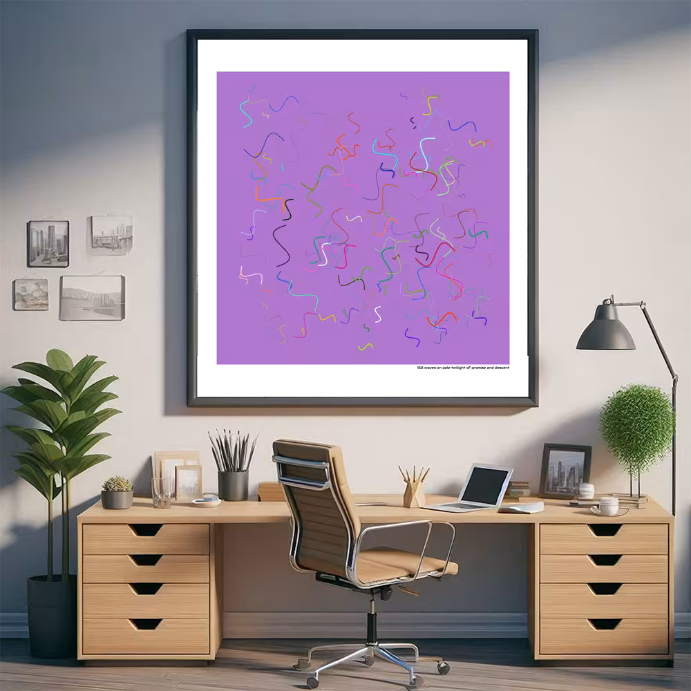 152 waves on pale twilight of promise and descent in room setting