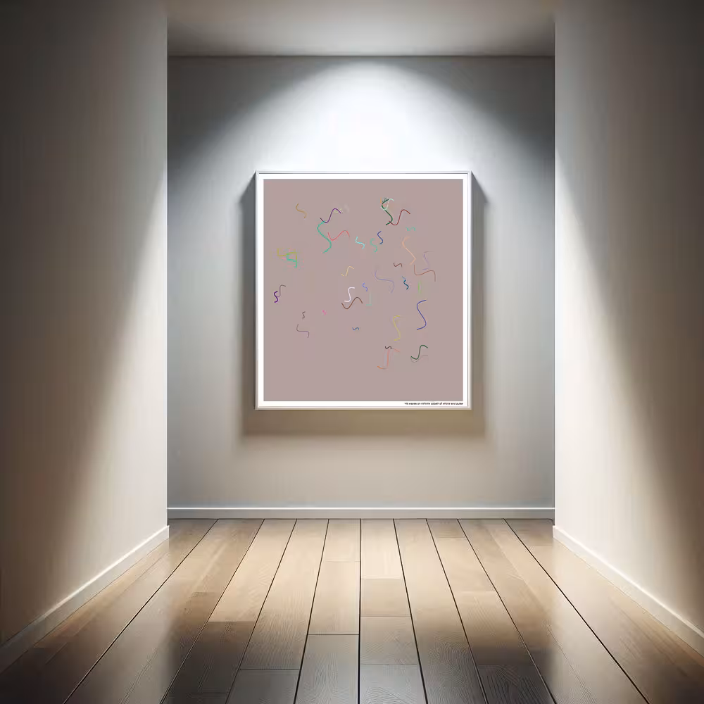 49 waves on infinite cobalt of stone and pulse in room setting