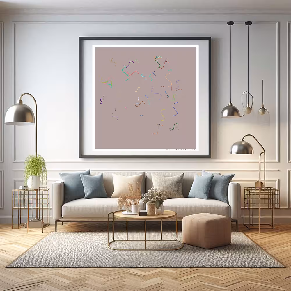 49 waves on infinite cobalt of stone and pulse in room setting