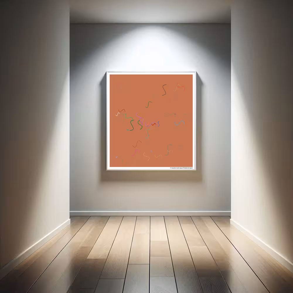 44 waves on dark aqua of shade and spark in room setting