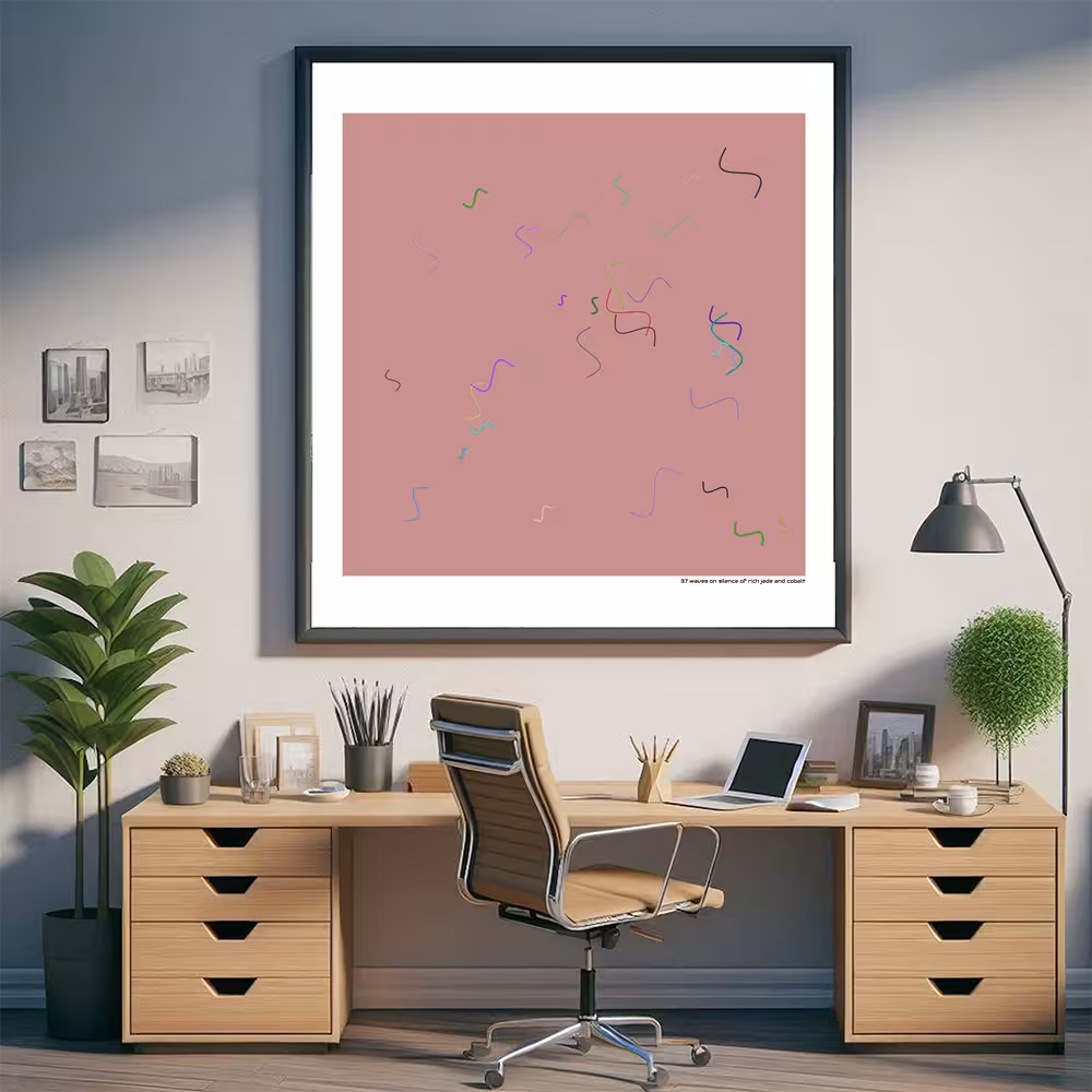 37 waves on silence of rich jade and cobalt in room setting