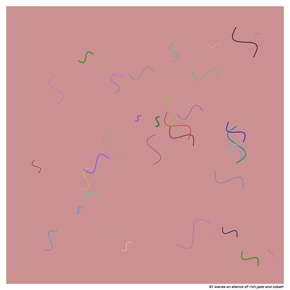 37 waves on silence of rich jade and cobalt