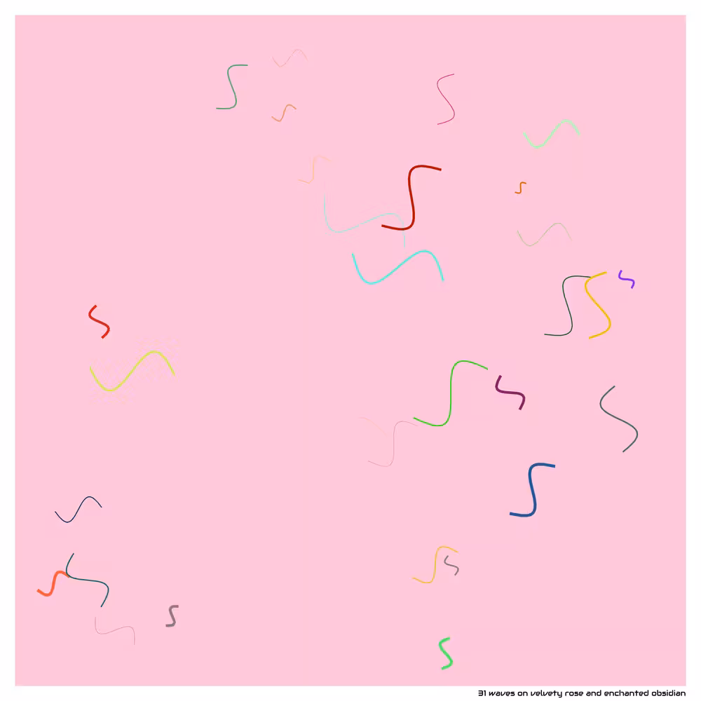 31 waves on velvety rose and enchanted obsidian