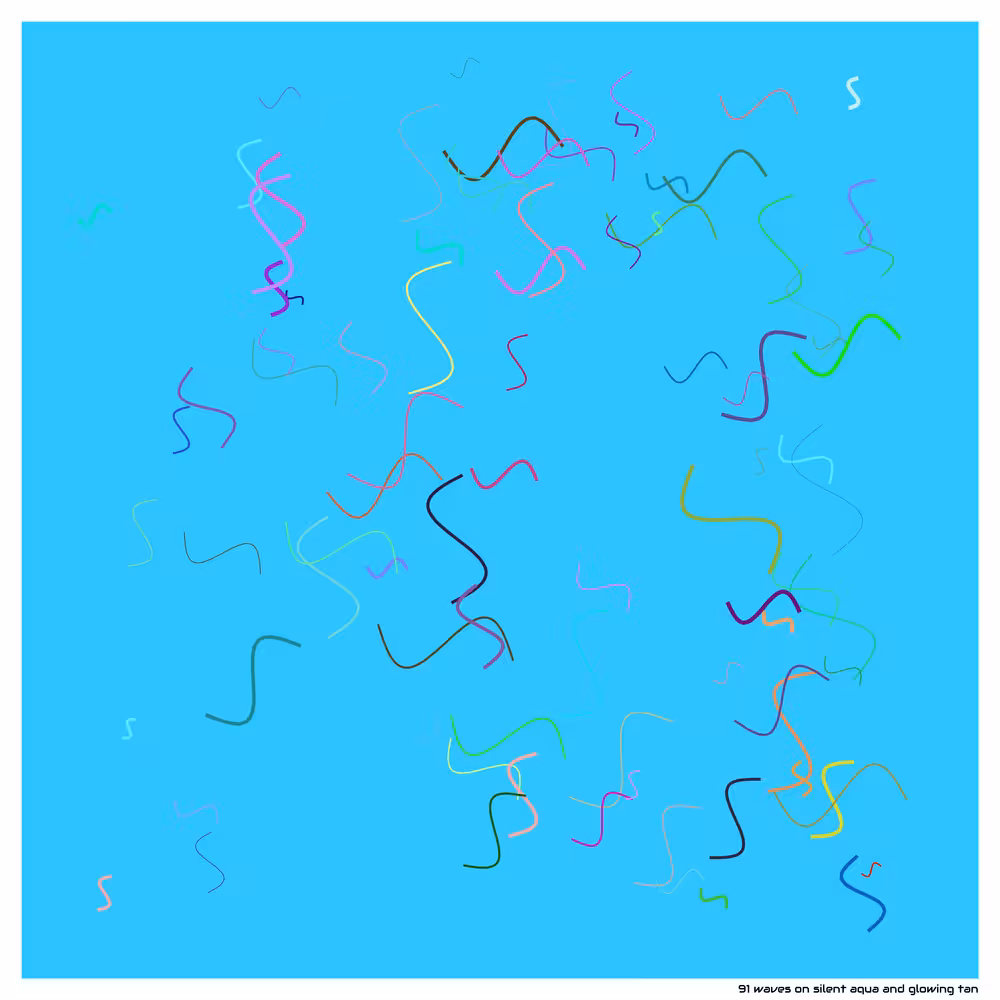 91 waves on silent aqua and glowing tan