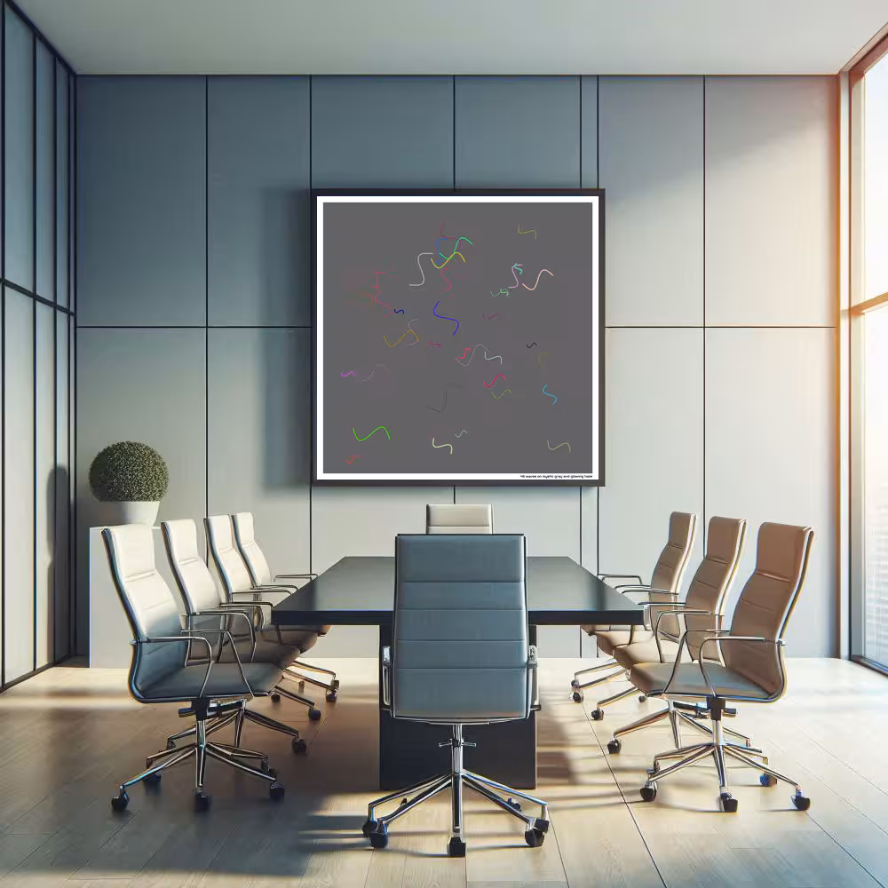 46 waves on mystic gray and glowing haze in room setting