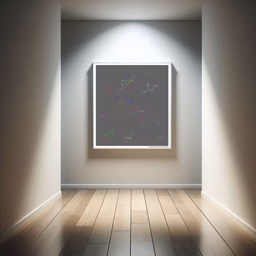 46 waves on mystic gray and glowing haze in room setting