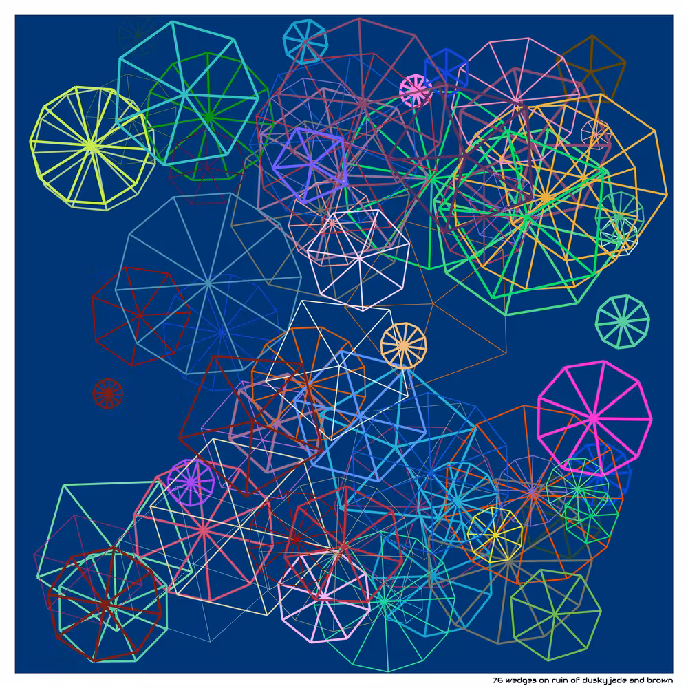 76 wedges on ruin of dusky jade and brown