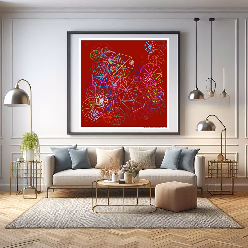 73 wedges on gleaming garnet chasing spell in room setting