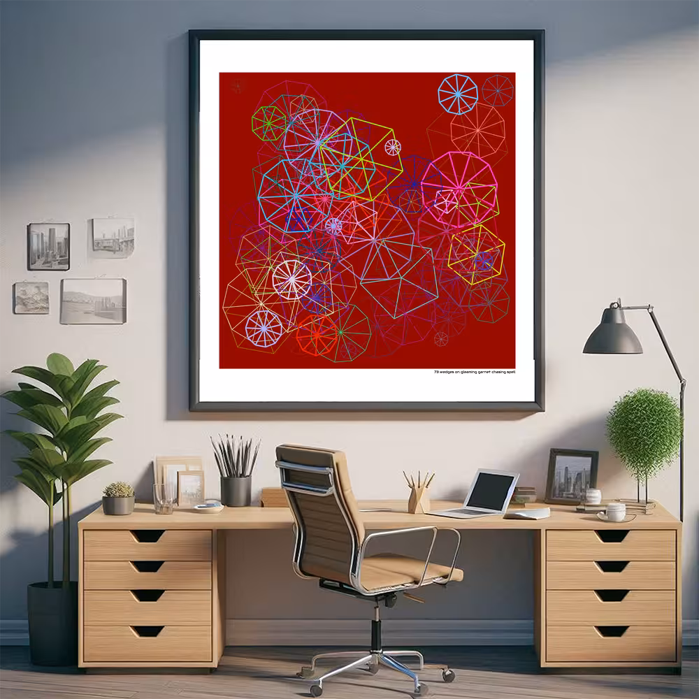 73 wedges on gleaming garnet chasing spell in room setting