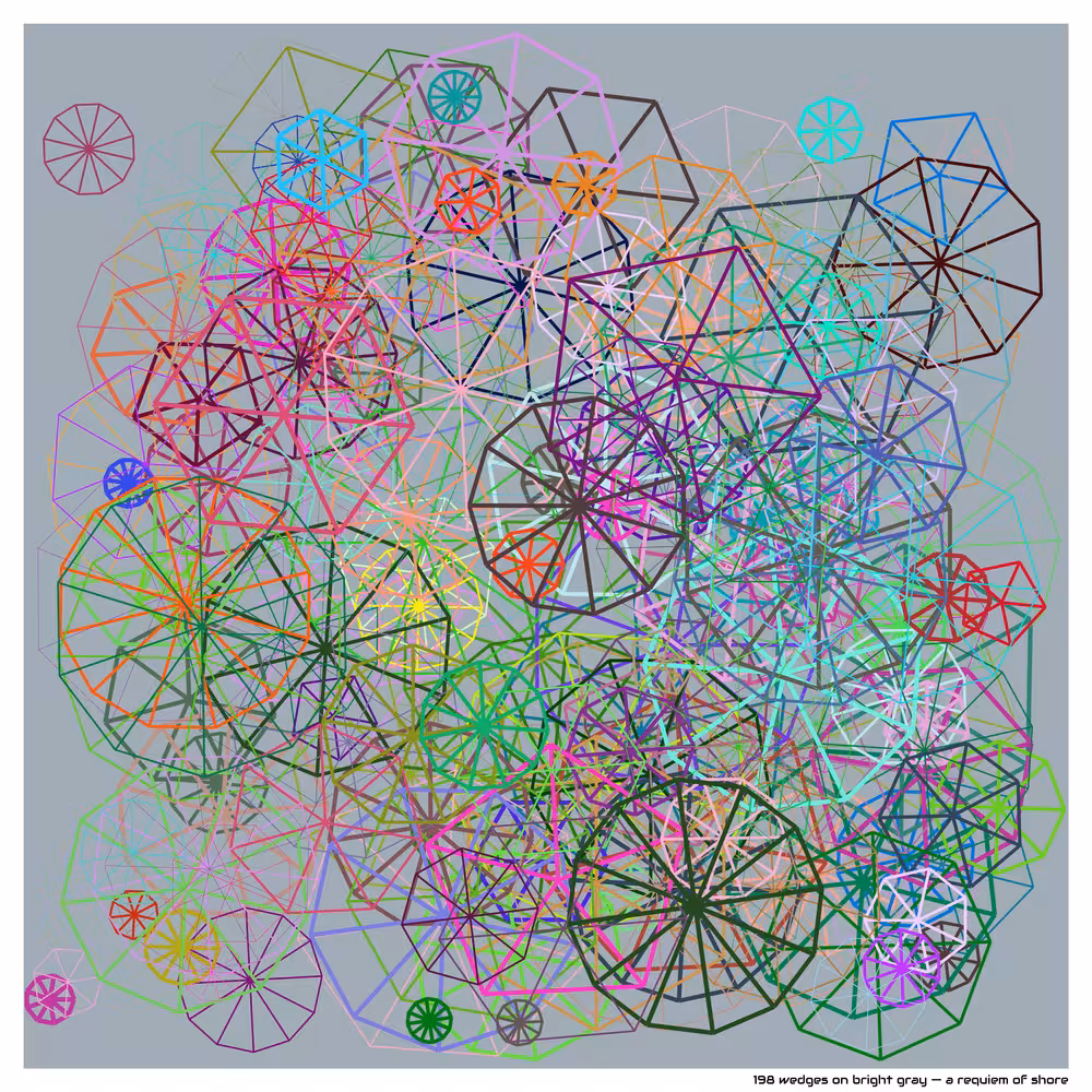 198 wedges on bright gray — a requiem of shore