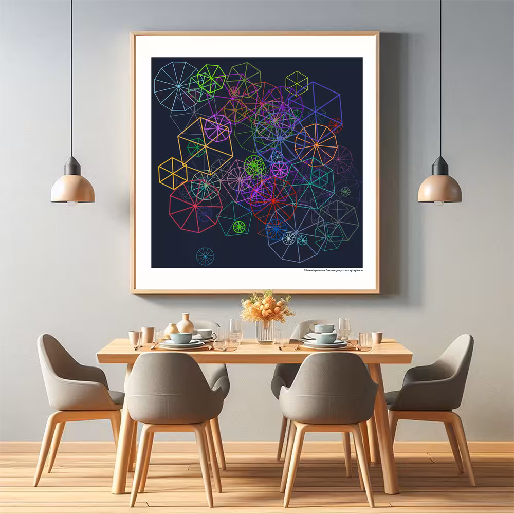 70 wedges on a frozen gray through glance in room setting