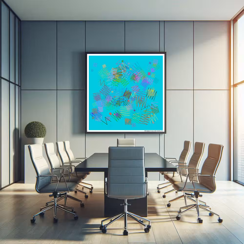 188 zigzags on aqua under velvety wine in room setting