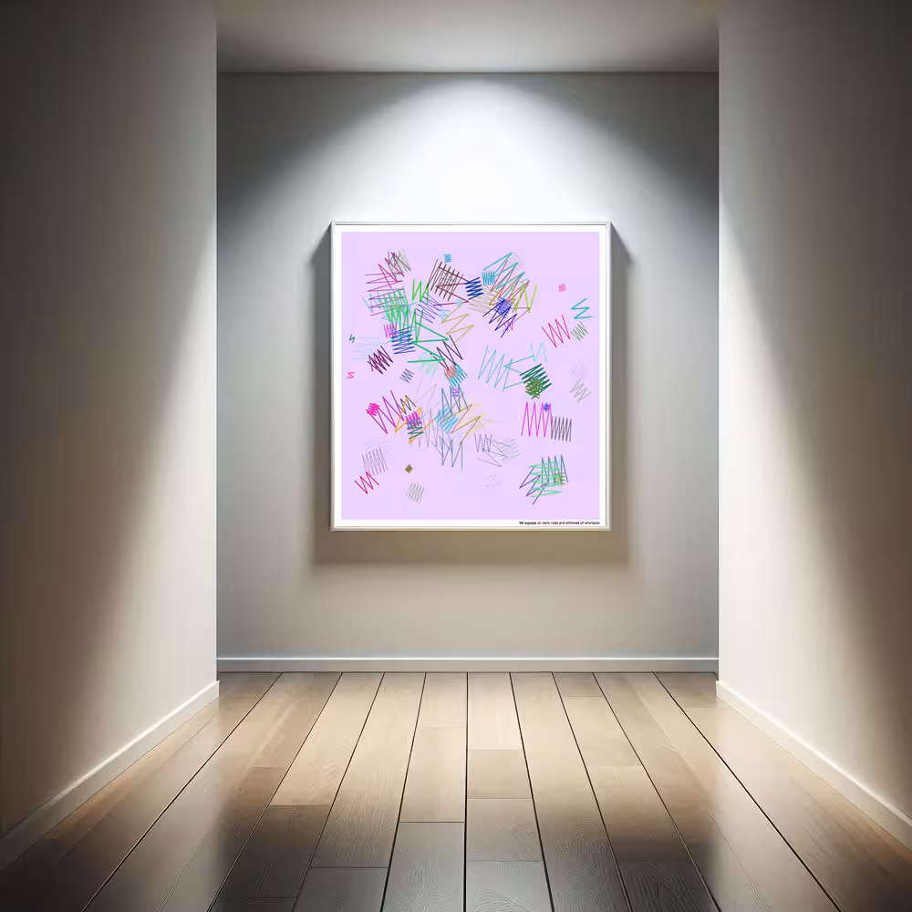 98 zigzags on dark rose and stillness of whirlpool in room setting