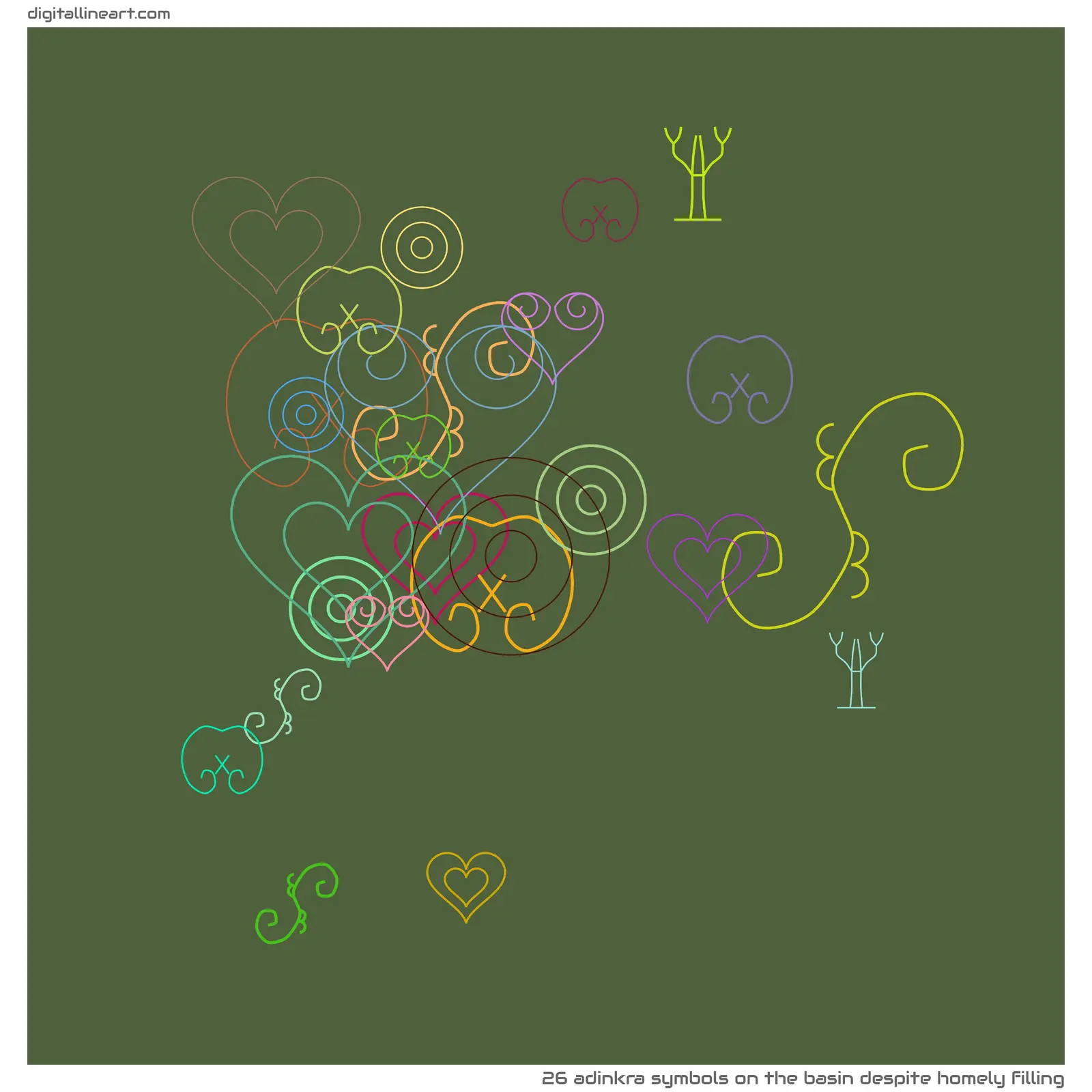 The Basin despite Homely Filling — 26 Adinkra symbols