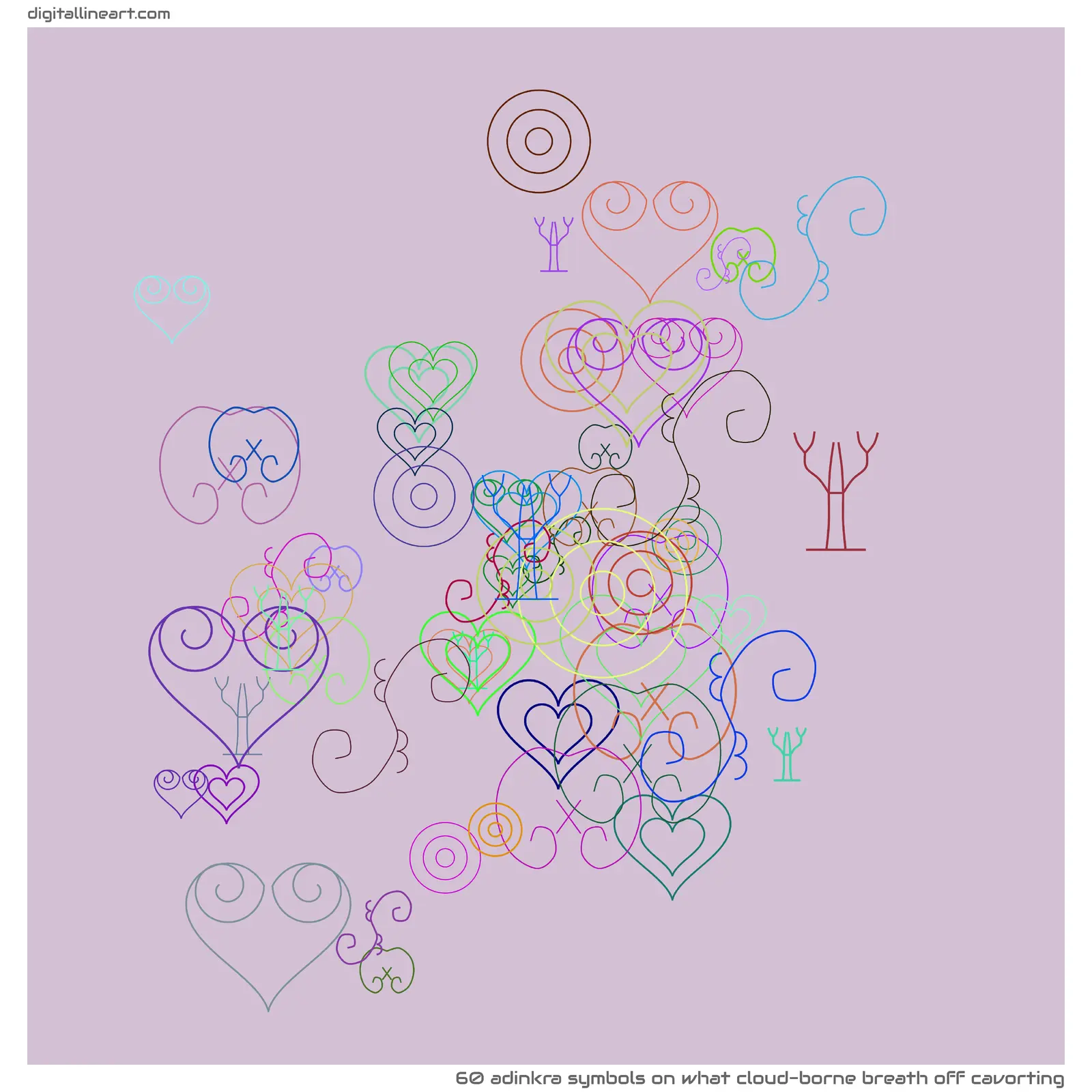 What Cloud-borne Breath off Cavorting — 60 Adinkra symbols