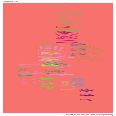 The Cascade upon Floating Dappling — 17 airfoils