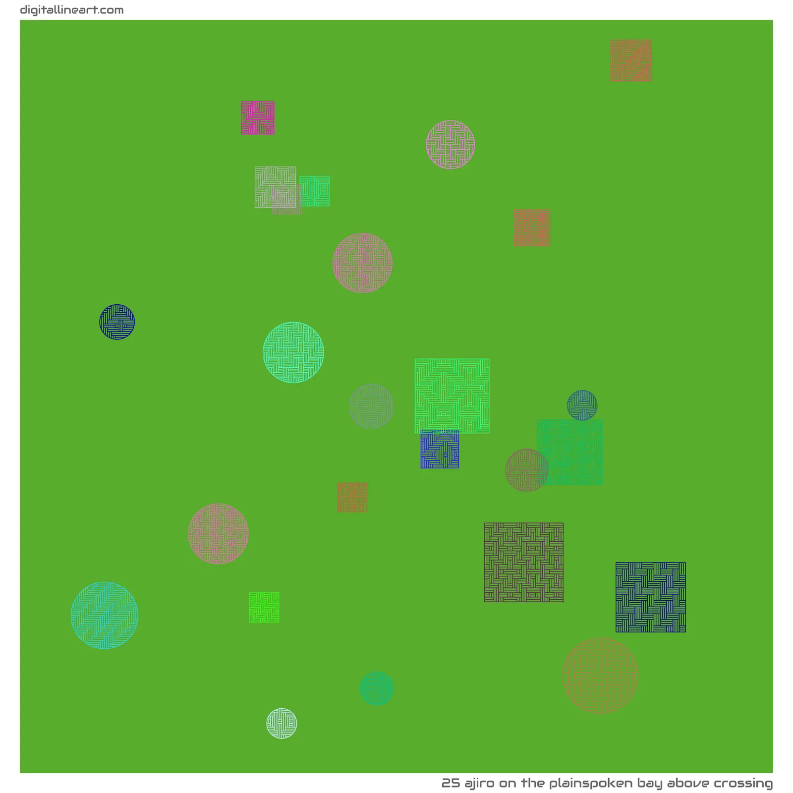 The Plainspoken Bay above Crossing — Ajiro, 25 elements